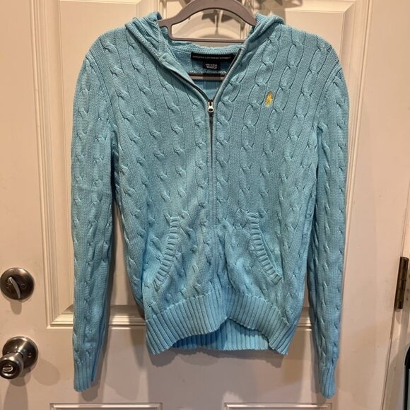 Ralph Lauren Sweaters - Polo Ralph Lauren Knit Zip up light blue
